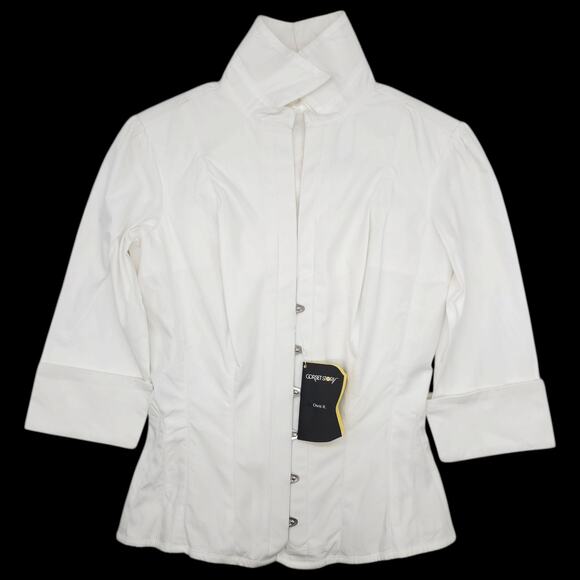 Corset Story Tops - Corset Story Shirt Womens 30" Steel Boned Lace Up Back Fitted 4" Waist Reduction